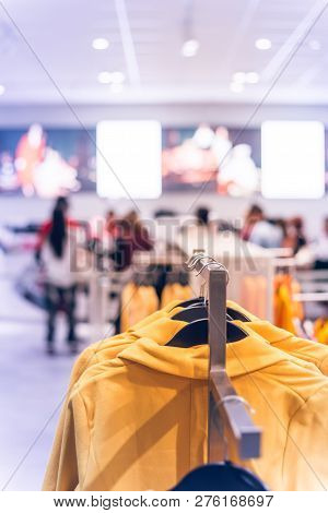 Shallow Dof Image Of Checkout Counter At Clothing Store In America