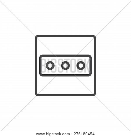 Electric Socket Outline Icon. Linear Style Sign For Mobile Concept And Web Design. Type L Electric O