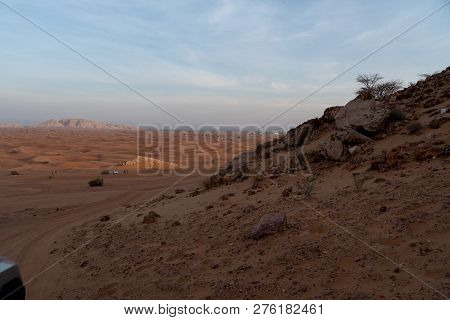 Sharjah Desert Area, One Of The Most Visited Places For Off-roading By Off Roaders, Big Red To Pink