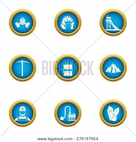 Landmine Icons Set. Flat Set Of 9 Landmine Icons For Web Isolated On White Background