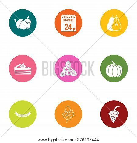 Lammas Icons Set. Flat Set Of 9 Lammas Icons For Web Isolated On White Background