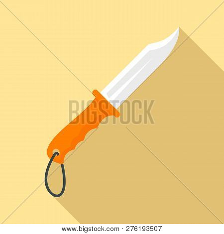 Dive Knife Icon. Flat Illustration Of Dive Knife Icon For Web Design