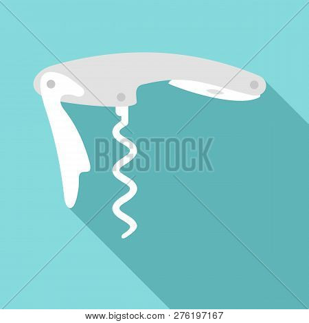 Knife Corkscrew Icon. Flat Illustration Of Knife Corkscrew Icon For Web Design