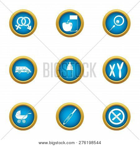 Pedigree Icons Set. Flat Set Of 9 Pedigree Icons For Web Isolated On White Background