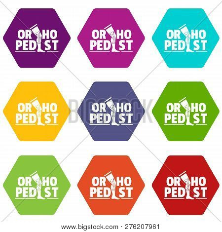 Orthopedic Icons 9 Set Coloful Isolated On White For Web