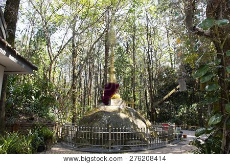 Phra That Doi Chang Mup Stupa Beside Thanon Phra That Doi Tung Road In Mae Fah Luang Arboretum At Ma