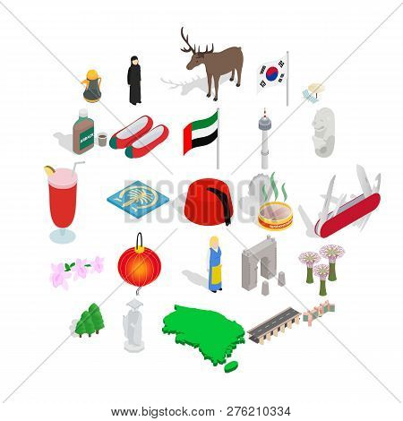 Far East Icons Set. Isometric Set Of 25 Far East Icons For Web Isolated On White Background