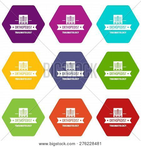 Orthopedic Prosthesis Icons 9 Set Coloful Isolated On White For Web