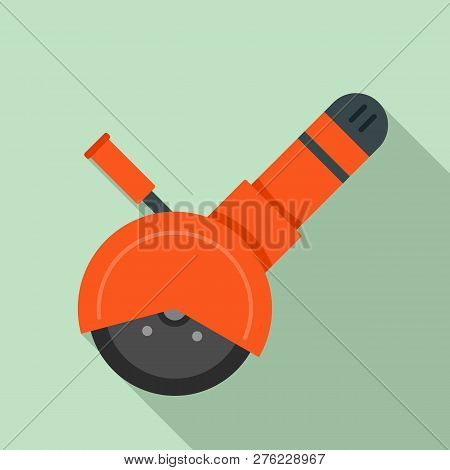 Angle Grinder Tool Icon. Flat Illustration Of Angle Grinder Tool Vector Icon For Web Design