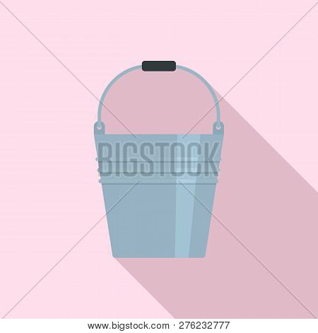 Metal Bucket Icon. Flat Illustration Of Metal Bucket Vector Icon For Web Design