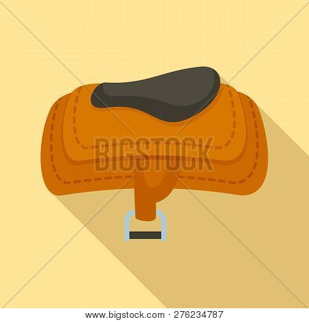 Horse Riding Saddle Icon. Flat Illustration Of Horse Riding Saddle Vector Icon For Web Design