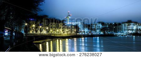 City Scape Of Bristol Harbourside At Night