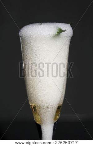 Champagne. Champagne with Marijuana Leaf. Cannabis Infused Champagne. 