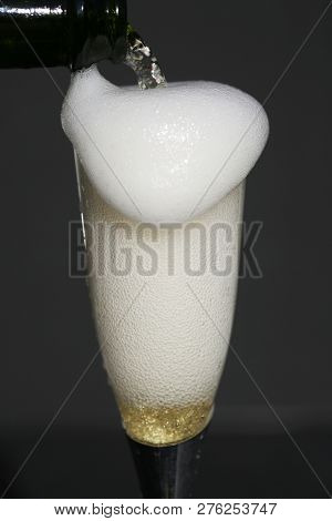 Champagne. Champagne with Marijuana Leaf. Cannabis Infused Champagne. 