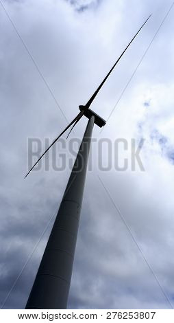 View Of A Turbine Of The Videmonte Wind Farm, Beira Alta, Portugal