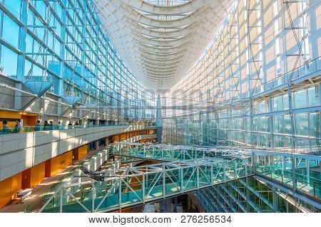 Tokyo, Japan - April 28 2018: Tokyo International Forum Is A Multi-purpose Exhibition Center, Design