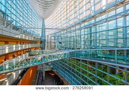 Tokyo, Japan - April 28 2018: Tokyo International Forum Is A Multi-purpose Exhibition Center, Design