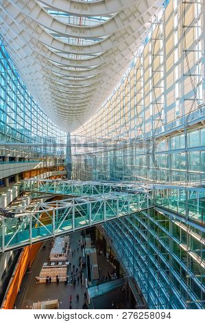 Tokyo, Japan - April 28 2018: Tokyo International Forum Is A Multi-purpose Exhibition Center, Design
