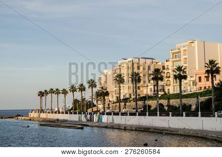 Malta, View On Mediterranean Sea, St. Paul's Bay