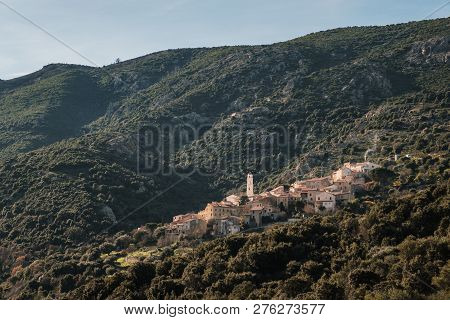 Ancient Mountain Village Of Palasca In Corsica