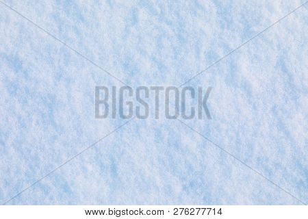 Snow And Ice Crystal Background Or Texture Of Russian Park Of Forest. The White Snow Surface Of The 