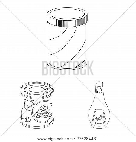 Vector Illustration Of Can And Food Logo. Set Of Can And Package Stock Vector Illustration.