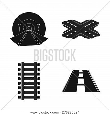 Vector Design Of Road And Street Logo. Set Of Road And Highway Vector Icon For Stock.