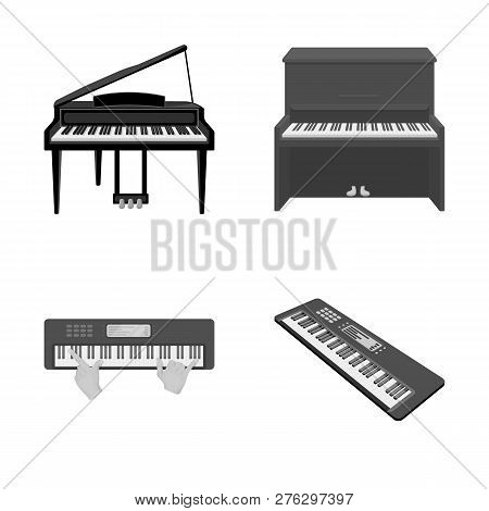Vector Design Of Music And Piano Logo. Collection Of Music And Song Vector Icon For Stock.