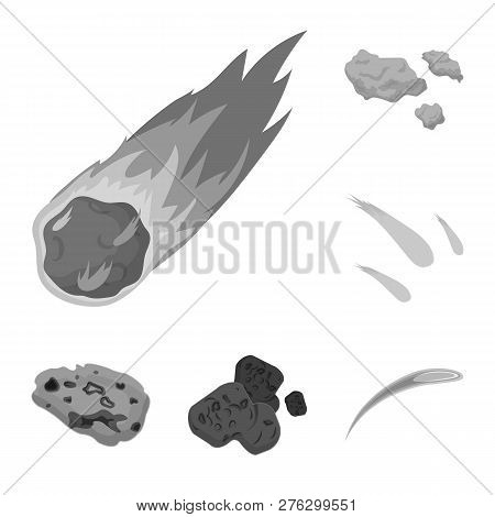 Vector Illustration Of Shooting And Fire Logo. Collection Of Shooting And Asteroid Vector Icon For S
