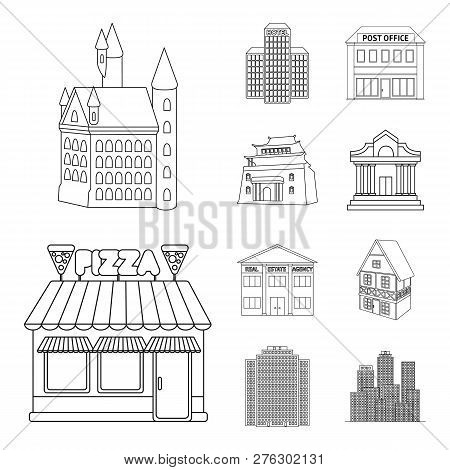 Vector Illustration Of Building And City Logo. Set Of Building And Business Stock Vector Illustratio