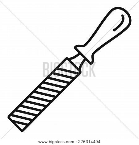 Rasp File Tool Icon. Outline Rasp File Tool Icon For Web Design Isolated On White Background