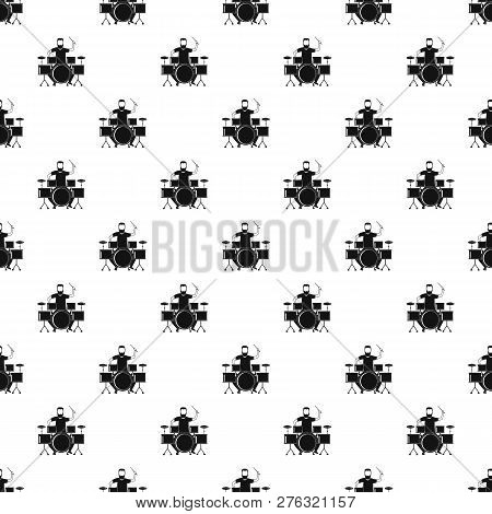 Man At Drums Pattern Seamless Repeat Geometric For Any Web Design