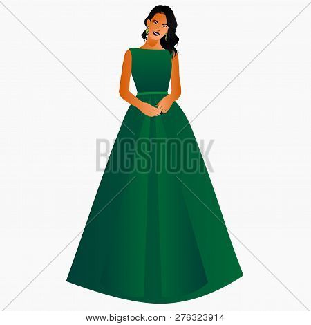 Fashion Girl Silhouette In Wedding Dress For Your Design