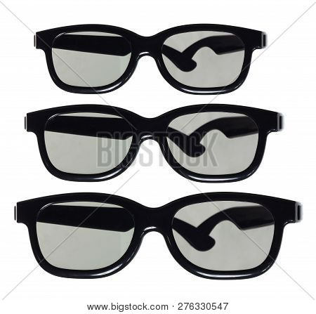 Row Of 3d Glasses On White Background