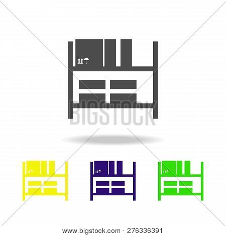 Warehouse Shelves Multicolored Icons. Signs And Symbols Collection Icon For Websites, Web Design, Mo