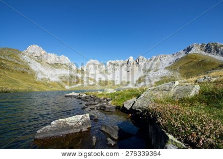 Acherito Lake in Oza Valley, Pyrenees in Spain.