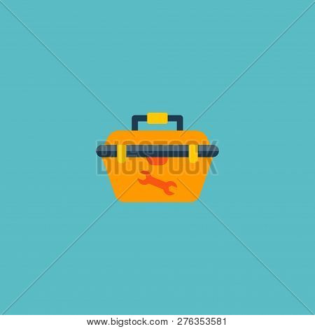 Tool Box Icon Flat Element. Vector Illustration Of Tool Box Icon Flat Isolated On Clean Background F