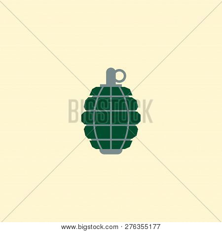 Grenade Icon Flat Element.  Illustration Of Grenade Icon Flat Isolated On Clean Background For Your 
