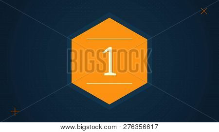 Countdown Leader Graphic With Amazing White Graphic Hexagons 25 To 0. Countdown Motiongraphic 0 To 2