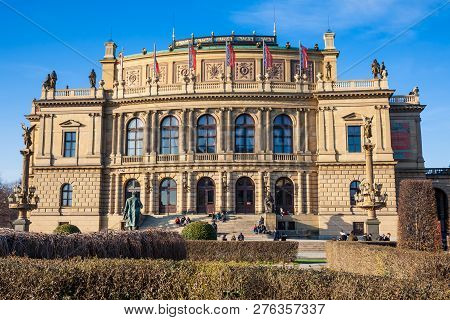 Prague, Czech Republic - April, 2018: Rudolfinum A Neo-renaissance Style Building Situated On Jan Pa