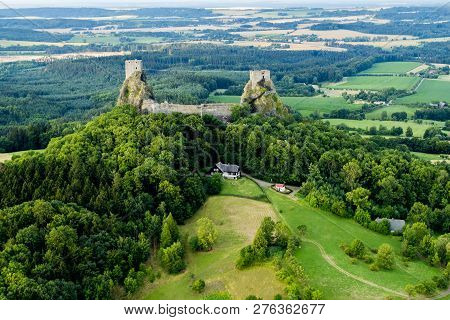 Ruin The Debris (trosky) From Above (czech Paradise, Czech Republic)