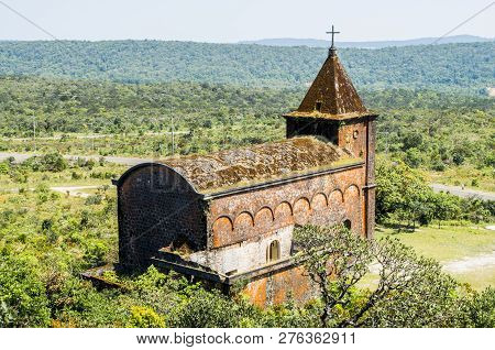 Old French Catholic Church In Kampot, Cambodia.
