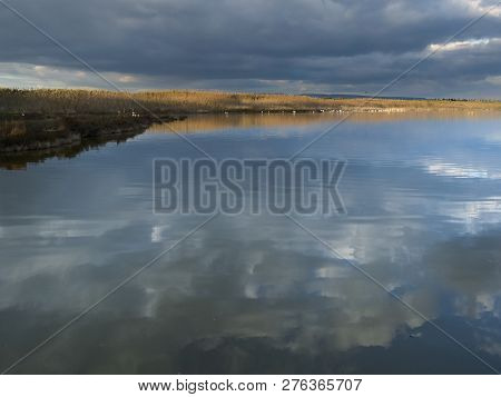 Shot Of A Stretch Of Water In The Natural Reserve Of Vendicari, Italy