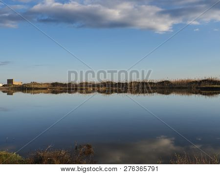 Shot Of A Stretch Of Water In The Natural Reserve Of Vendicari, Italy
