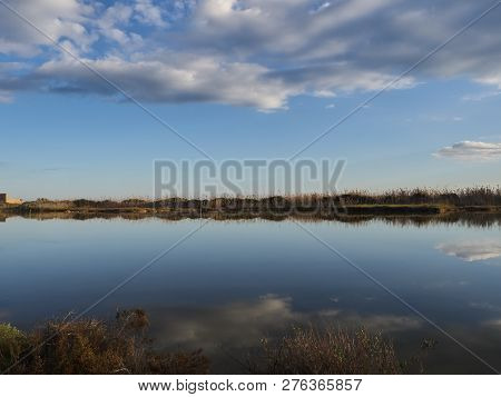 Shot Of A Stretch Of Water In The Natural Reserve Of Vendicari, Italy