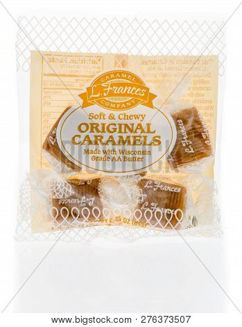 Winneconne, Wi - 30 December 2018: A Package Of L. Frances Original Caramels Made With Wisconsin Gra