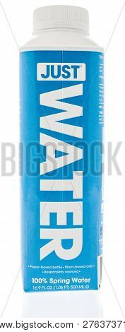 Winneconne, Wi - 30 December 2018: A Bottle Of Just Water Spring Water On An Isolated Background.