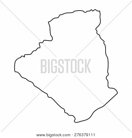Map Of Algeria - Outline. Silhouette Of Map Of Algeria Vector Illustration