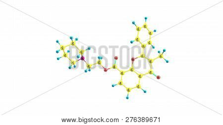 Flavoxate Molecular Structure Isolated On White