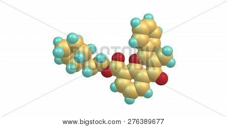 Flavoxate Molecular Structure Isolated On White